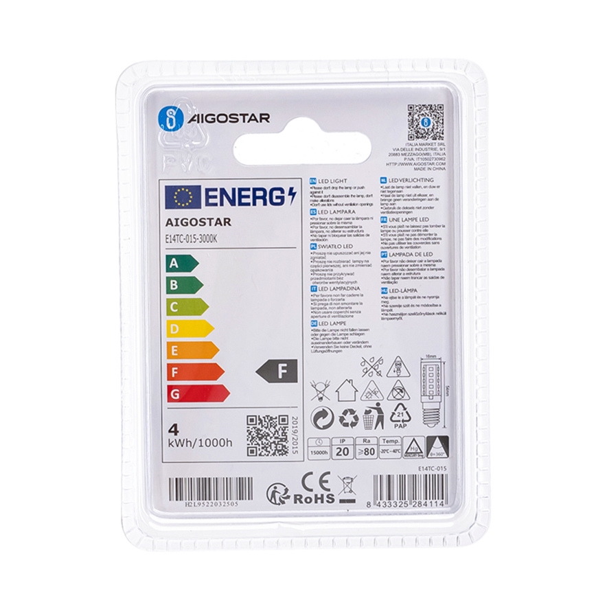 LED-polttimo E14/3,5W/230V 3000K - Aigostar