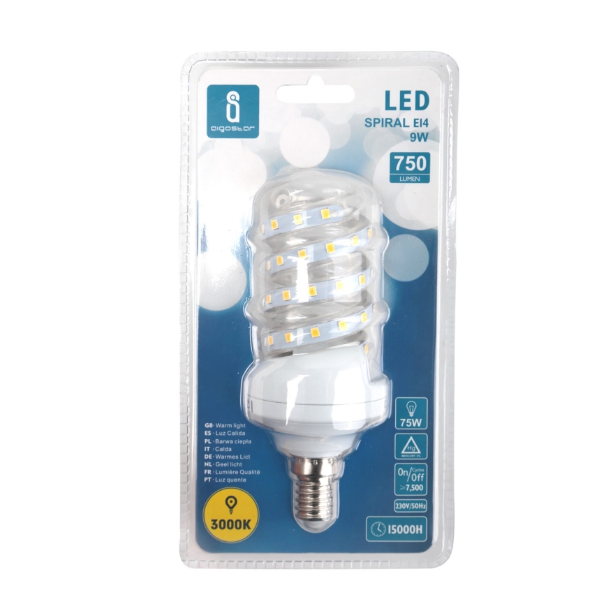 LED Polttimo E14/9W/230V 3000K - Aigostar