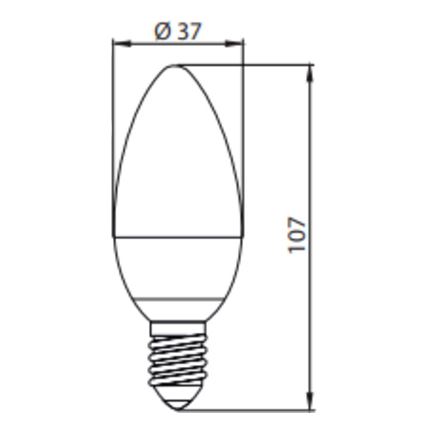 LED-polttimo ECOLINE C37 E14/7W/230V 4000K -  Brilagi