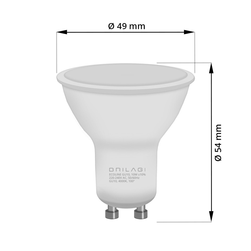 LED-polttimo ECOLINE GU10/6W/230V 4000K - Brilagi