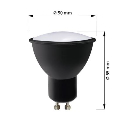 LED-polttimo ECOLINE GU10/8,5W/230V 4000K musta - Brilagi