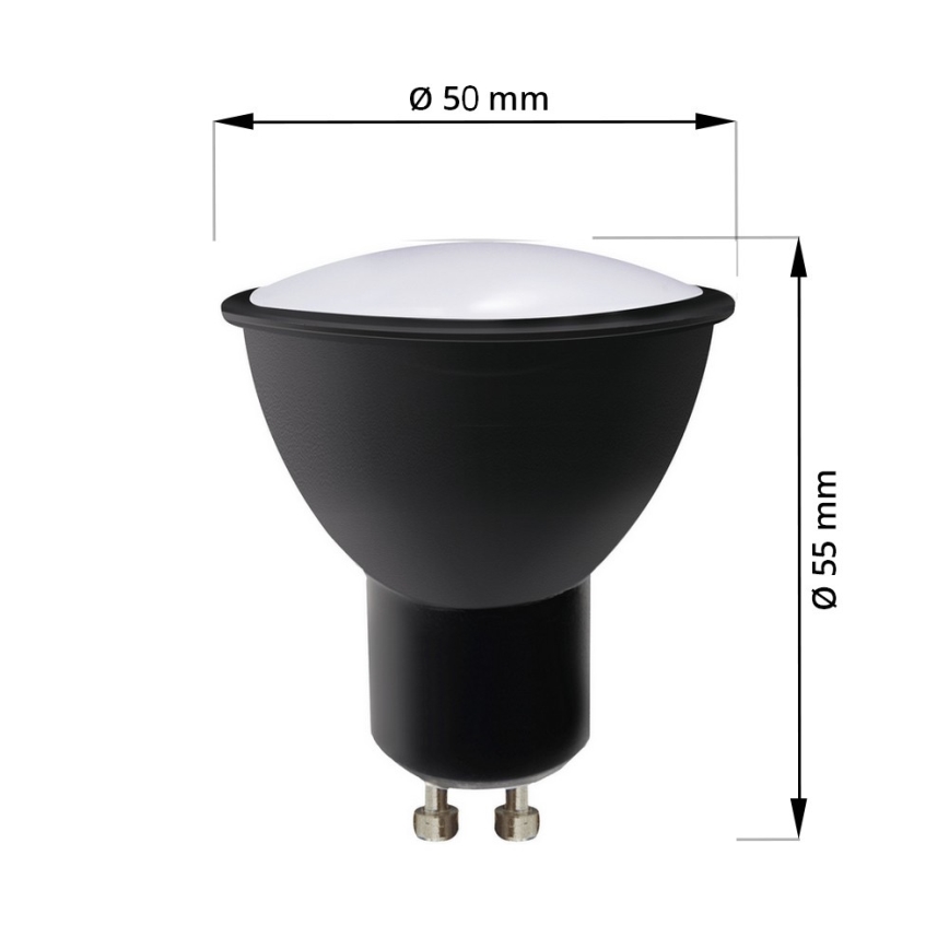 LED-polttimo ECOLINE GU10/8,5W/230V 4000K musta - Brilagi