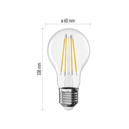 LED-polttimo FILAMENT A60 E27/3,8W/230V 2700K
