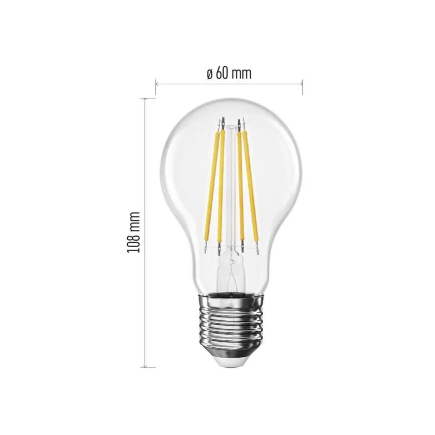 LED-polttimo FILAMENT A60 E27/3,8W/230V 2700K