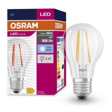 LED-polttimo FILAMENT A60 E27/6,5W/230V 4000K - Osram