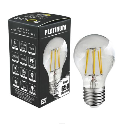 LED-polttimo FILAMENT A60 E27/6W/230V 3000K