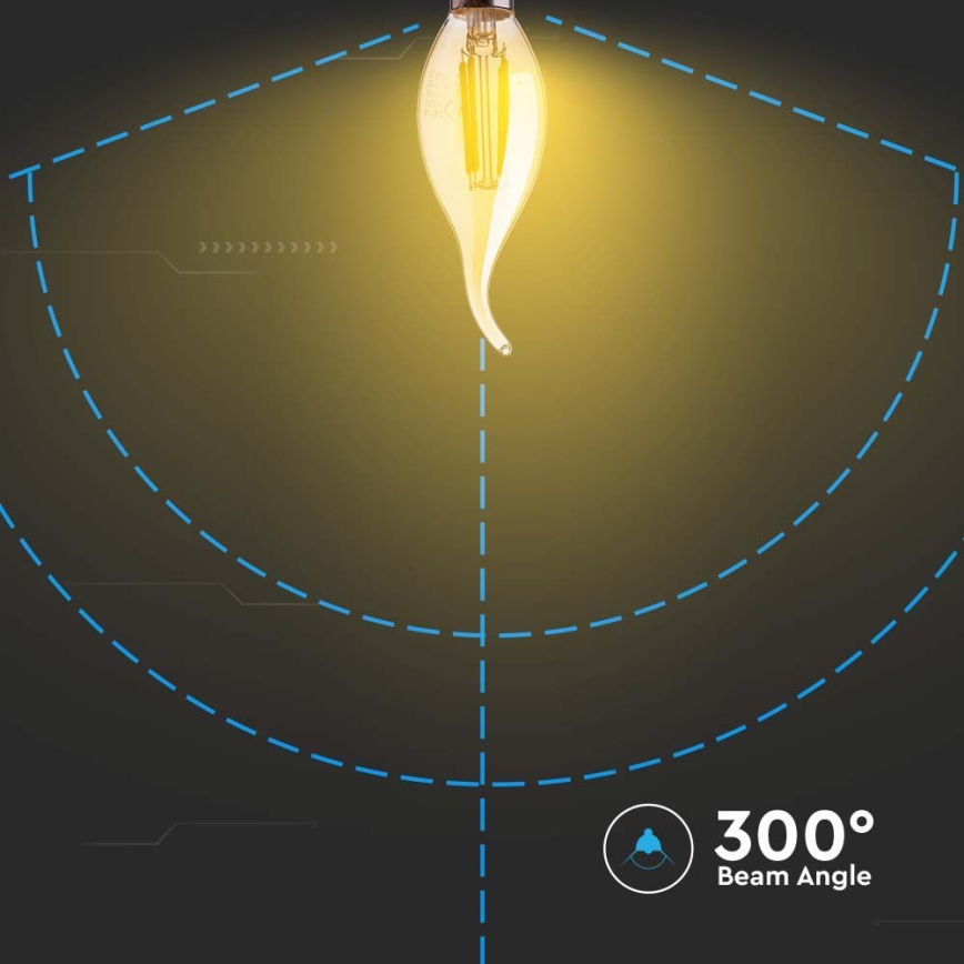 LED-polttimo FILAMENT AMBER E14/4W/230V 2200K