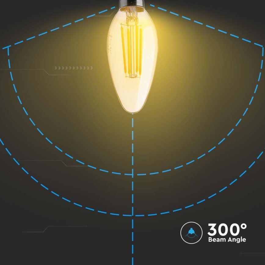 LED-polttimo FILAMENT AMBER E14/4W/230V 2200K