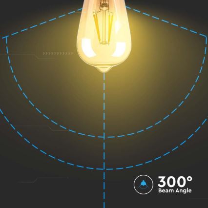 LED-polttimo FILAMENT AMBER ST64 E27/8W/230V 2200K