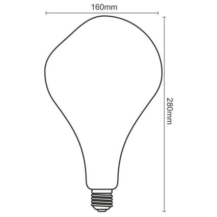 LED-polttimo FILAMENT BUMPED SMOKE ET160 E27/4W/230V 2000K
