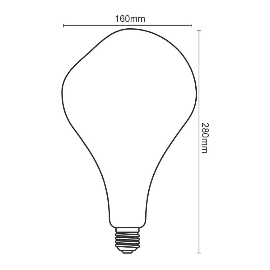 LED-polttimo FILAMENT BUMPED SMOKE ET160 E27/4W/230V 2000K