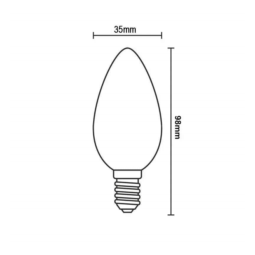 LED-polttimo WHITE FILAMENT C35 E14/4,5W/230V 3000K