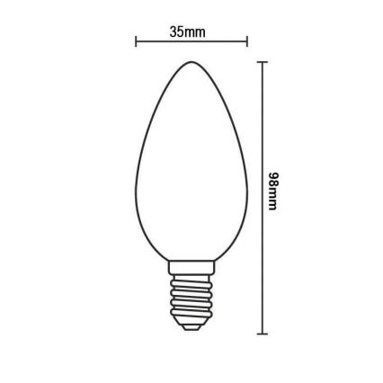 LED-polttimo WHITE FILAMENT C35 E14/4,5W/230V 4000K