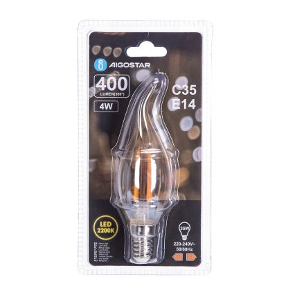 LED-polttimo FILAMENT C35 E14/4W/230V 2200K - Aigostar