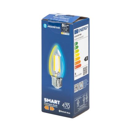 Himmennettävä LED-polttimo FILAMENT MESH Älykäs C35 E27/4,5W/230V 2700-6500K - Aigostar