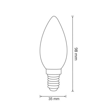 LED-polttimo FILAMENT C37 E14/2W/230V 3000K