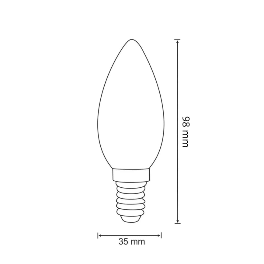 LED-polttimo FILAMENT C37 E14/2W/230V 3000K