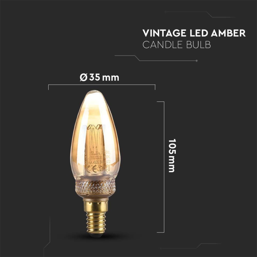 LED Polttimo FILAMENT E14/2W/230V 1800K Art Edition