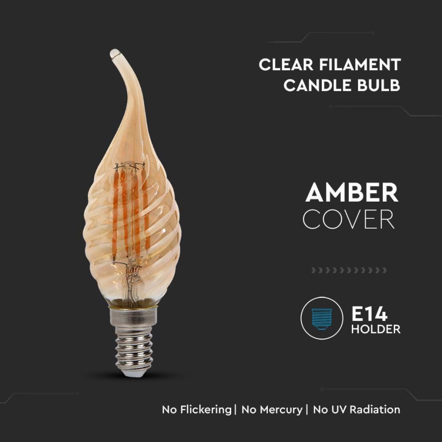 LED-polttimo FILAMENT E14/4W/230V 2200K