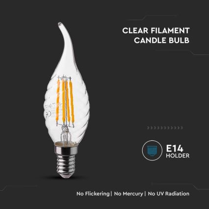 LED-polttimo FILAMENT E14/4W/230V 4000K