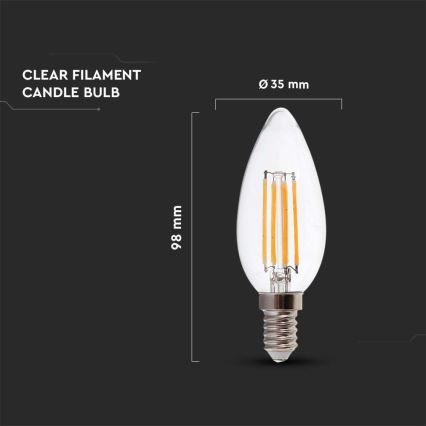 LED-polttimo FILAMENT E14/5,5W/230V 3000K
