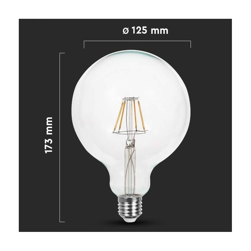 LED-polttimo FILAMENT G125 E27/10W/230V 3000K