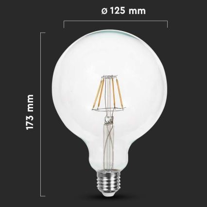 LED-polttimo FILAMENT G125 E27/10W/230V 6400K