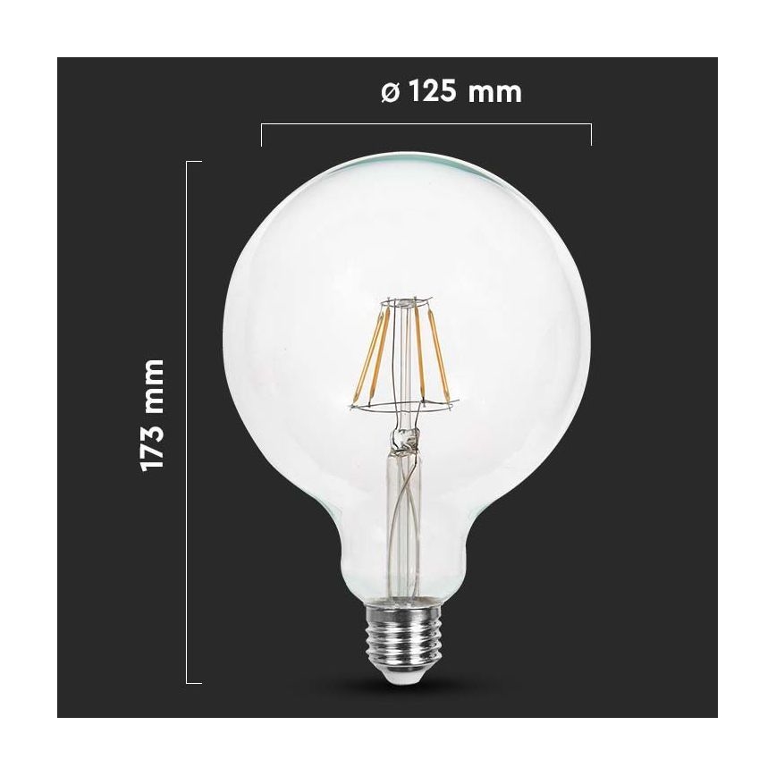 LED-polttimo FILAMENT G125 E27/10W/230V 6400K