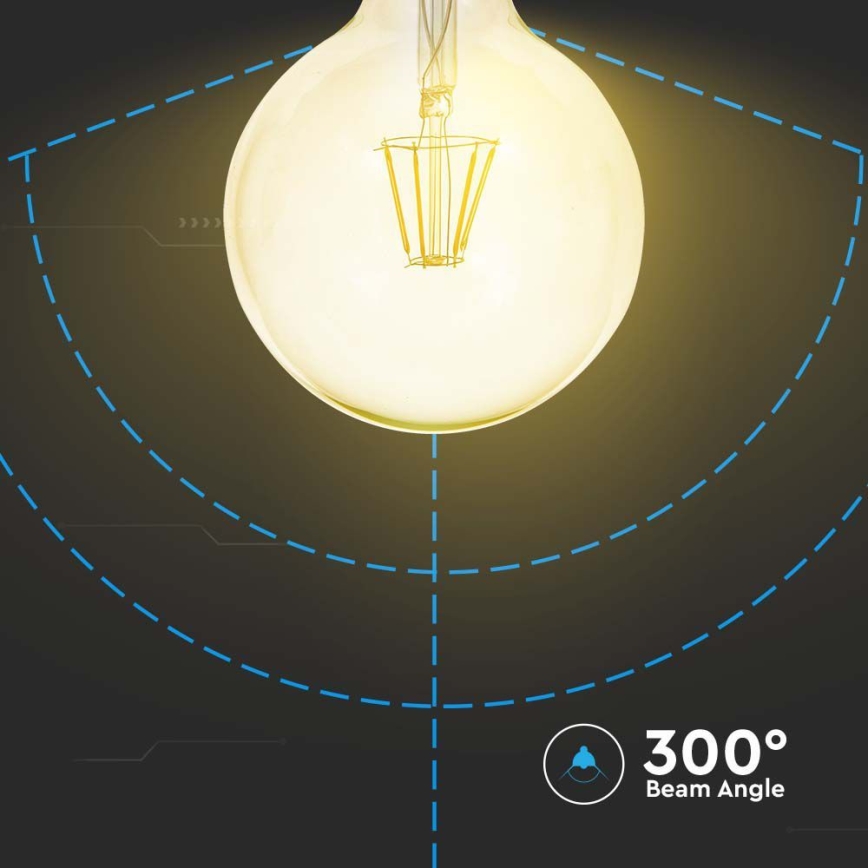LED-polttimo FILAMENT G125 E27/12W/230V 2200K