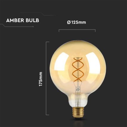 LED-polttimo FILAMENT G125 E27/5W/230V 1800K