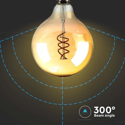 LED-polttimo FILAMENT G125 E27/6W/230V 1800K