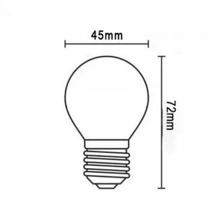 LED-polttimo FILAMENT G45 E27/2W/230V 3000K