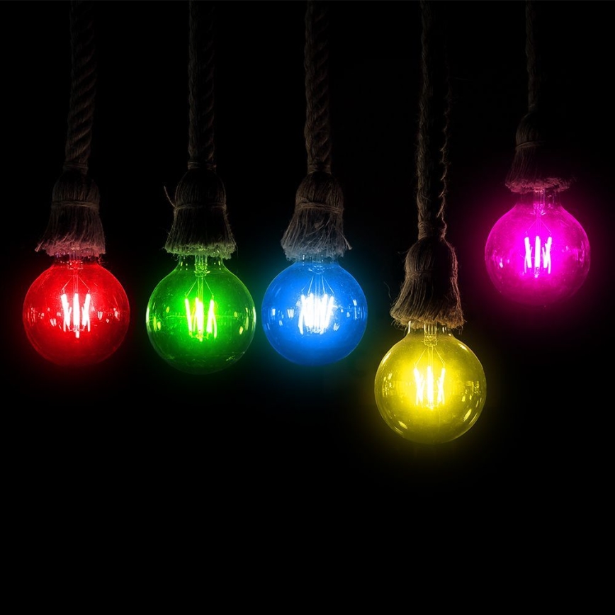 LED-polttimo FILAMENT G45 E27/2W/230V punainen