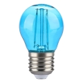 LED-polttimo FILAMENT G45 E27/2W/230V sininen
