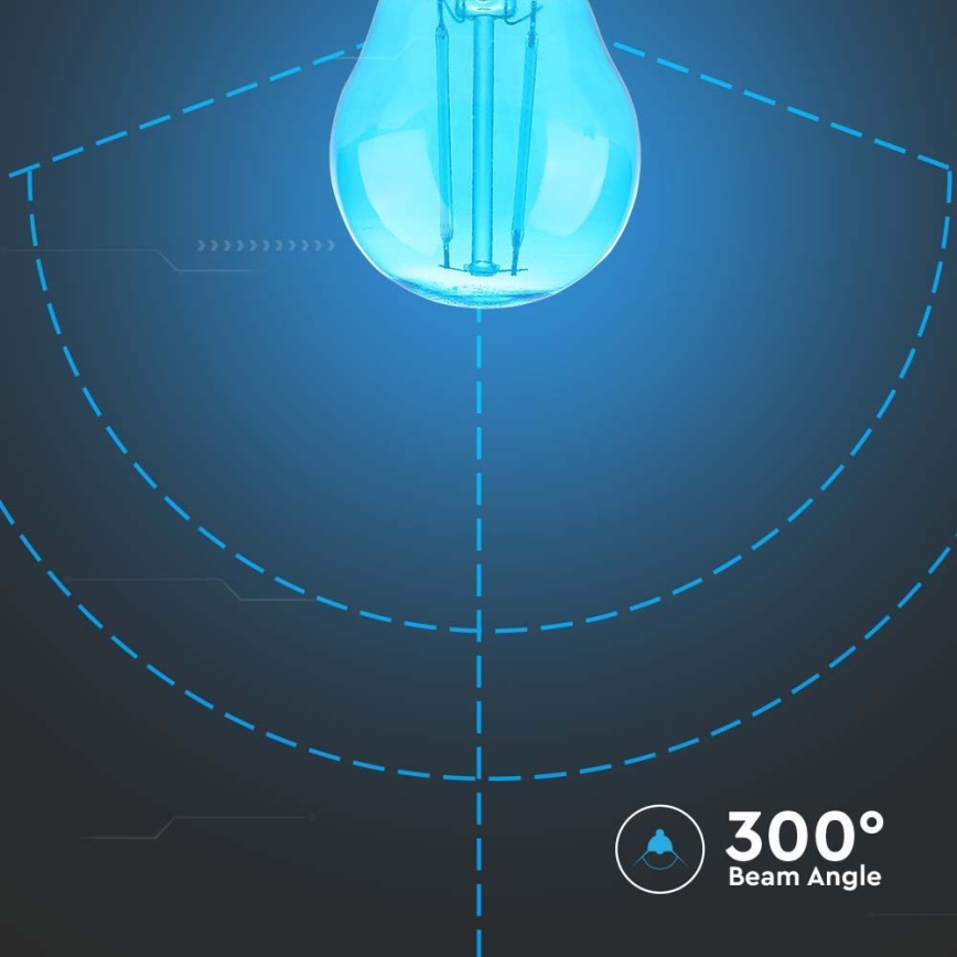 LED-polttimo FILAMENT G45 E27/2W/230V sininen