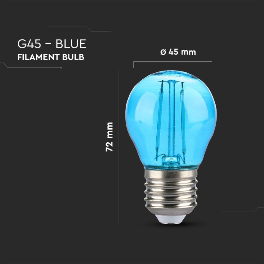 LED-polttimo FILAMENT G45 E27/2W/230V sininen