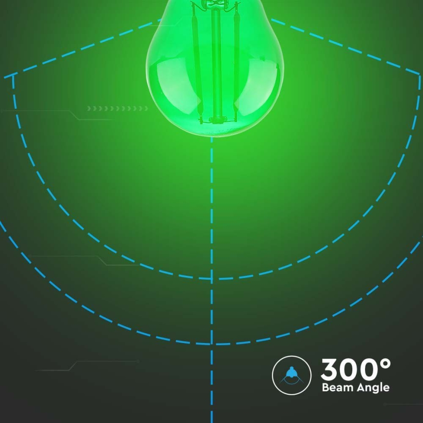 LED-polttimo FILAMENT G45 E27/2W/230V vihreä