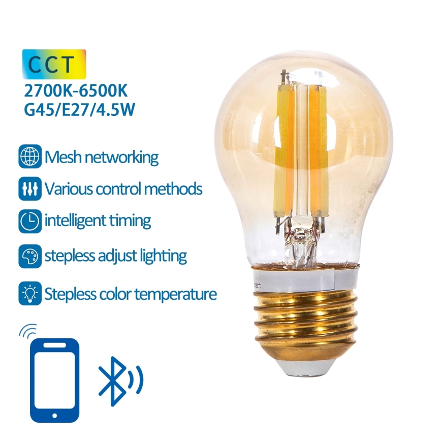 Himmennettävä LED-polttimo FILAMENT MESH Älykäs G45 E27/4,5W/230V 2700-6500K - Aigostar