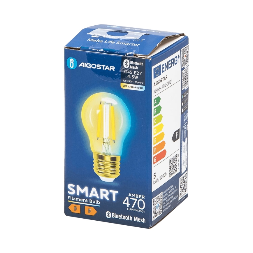 Himmennettävä LED-polttimo FILAMENT MESH Älykäs G45 E27/4,5W/230V 2700-6500K - Aigostar