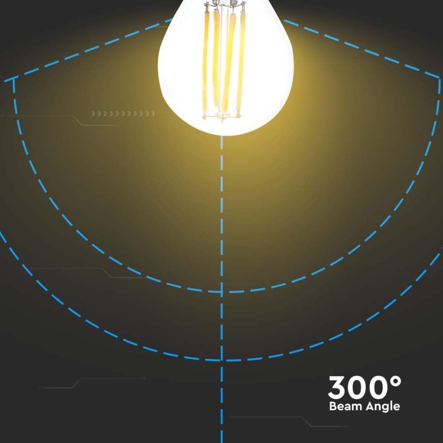 LED-polttimo FILAMENT G45 E27/6W/230V 3000K