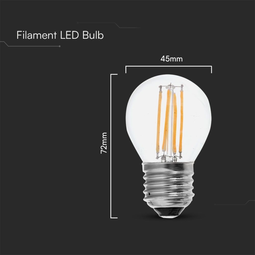LED-polttimo FILAMENT G45 E27/6W/230V 6500K