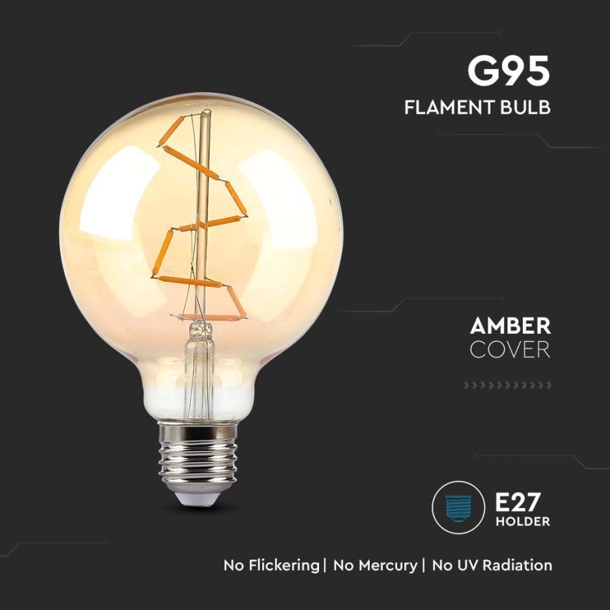 LED-polttimo FILAMENT G95 E27/4W/230V 2200K