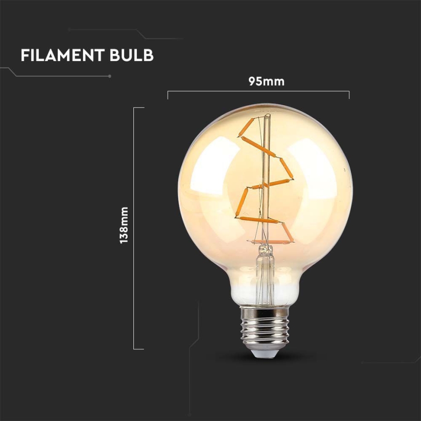 LED-polttimo FILAMENT G95 E27/4W/230V 2200K