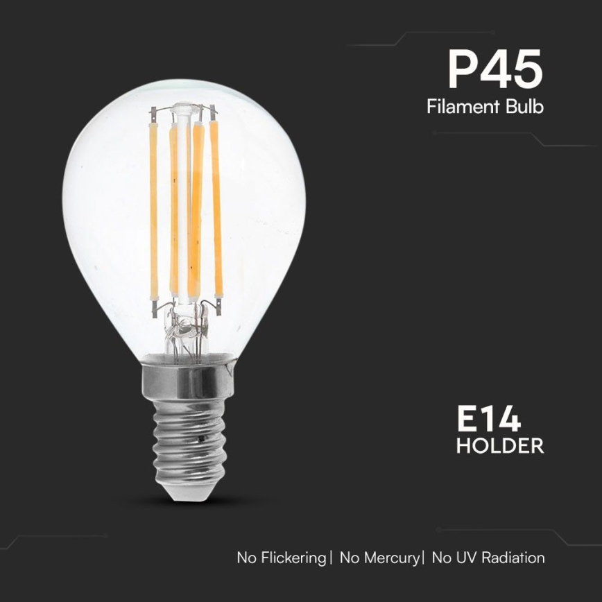 LED-polttimo FILAMENT P45 E14/6W/230V 4000K