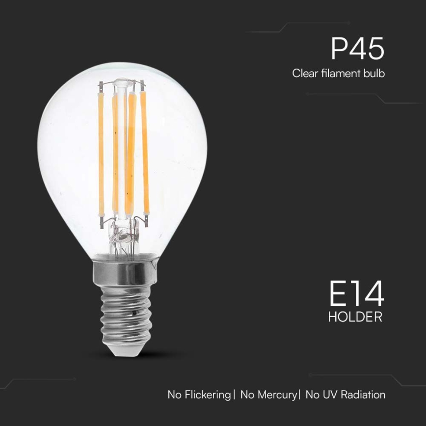 LED-polttimo FILAMENT P45 E14/6W/230V 6500K