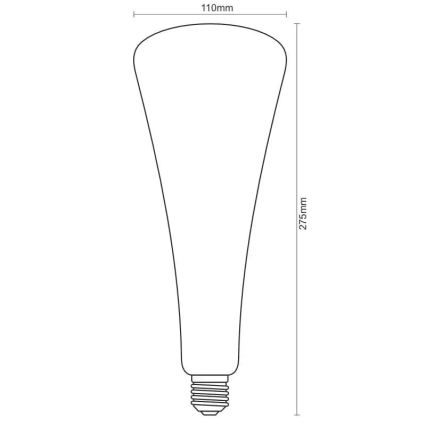 LED-polttimo FILAMENT SHAPE T110 E27/5W/230V 1800K violetti