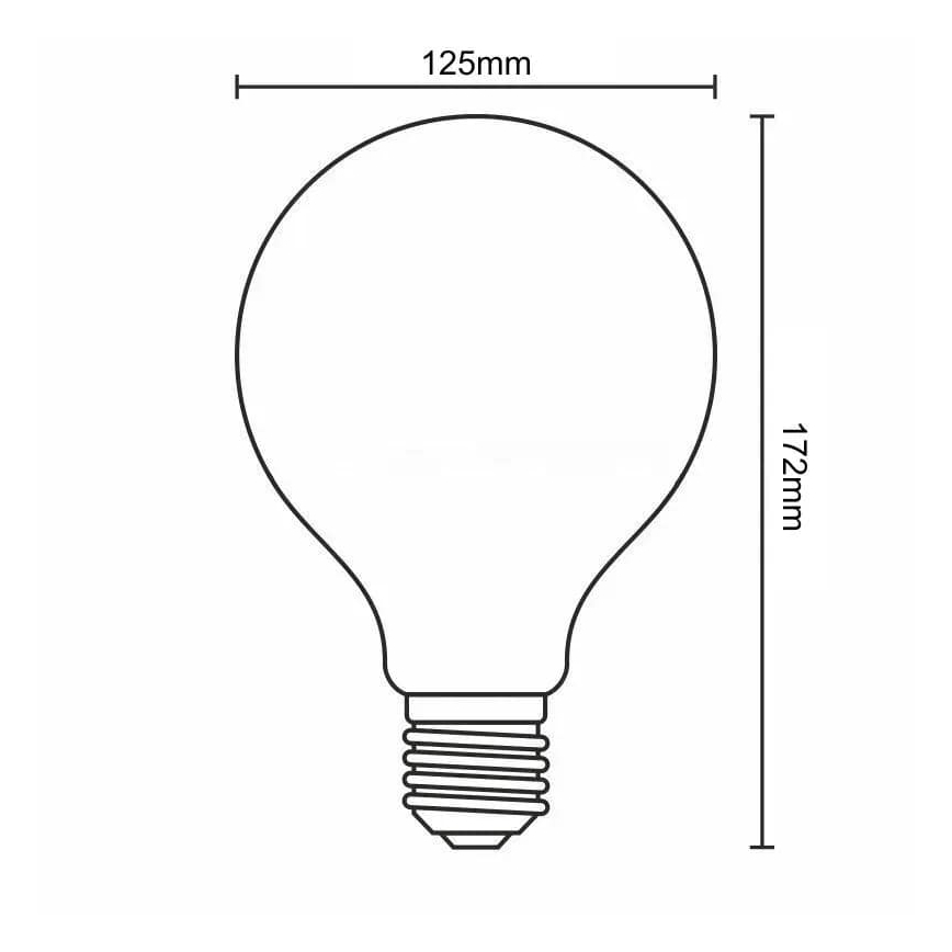 LED-polttimo FILAMENT SPIRAL G125 E27/4W/230V 2000K vaaleanpunainen
