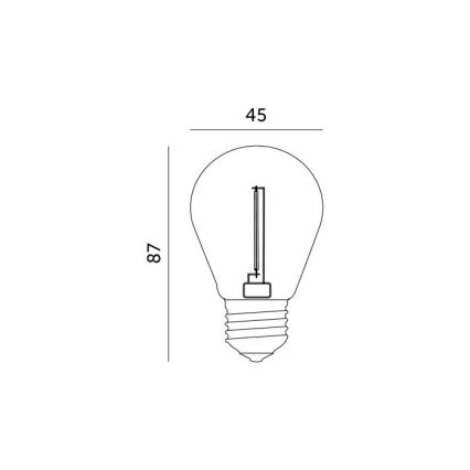 LED-polttimo FILAMENT ST45 E27/1W/230V 2700K