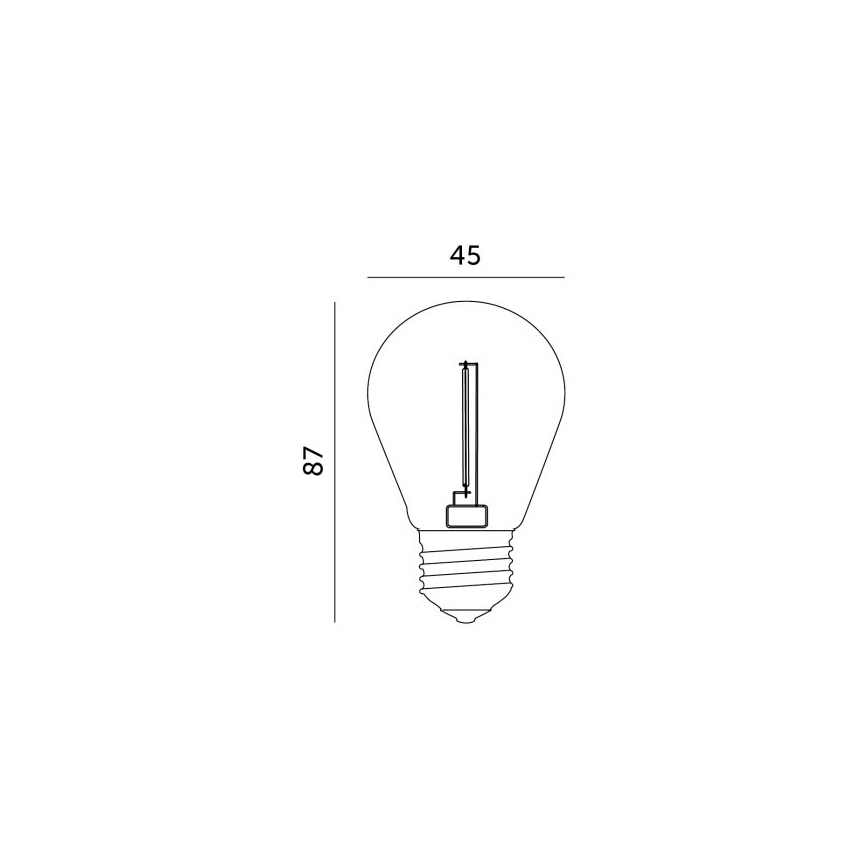 LED-polttimo FILAMENT ST45 E27/1W/230V 2700K