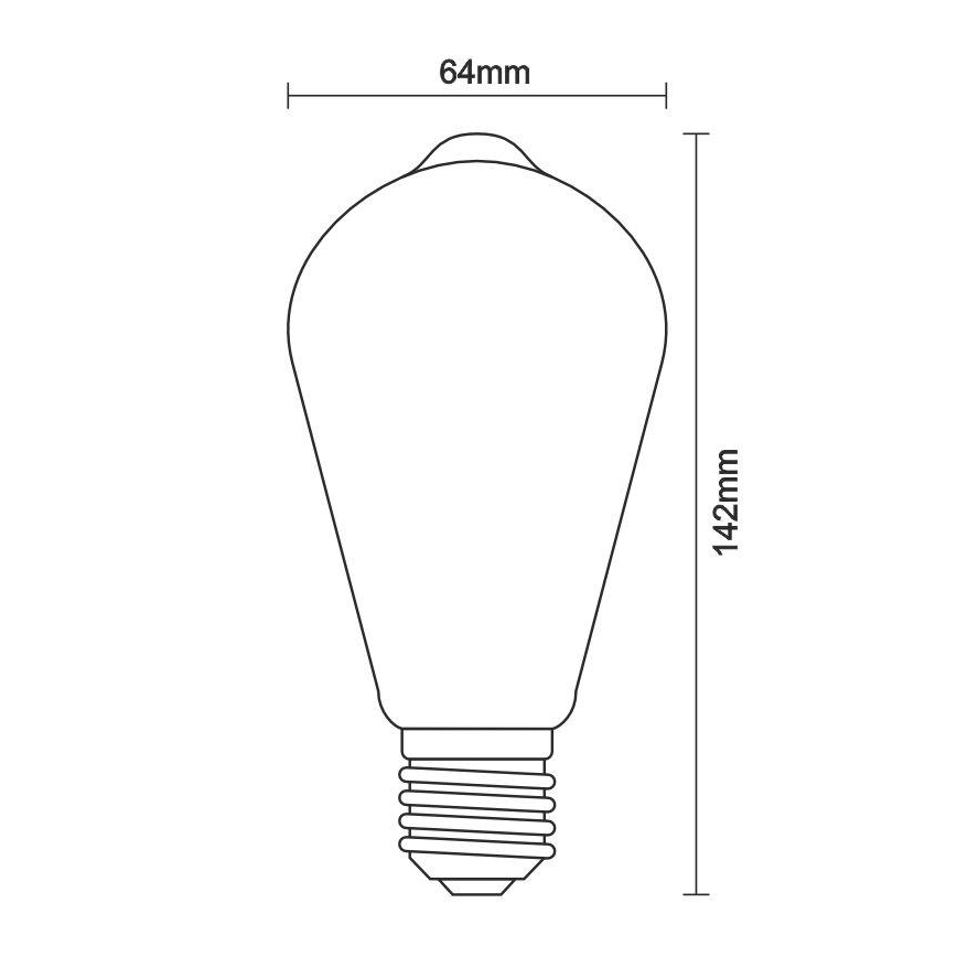 LED-polttimo FILAMENT ST64 E27/12W/230V 3000K